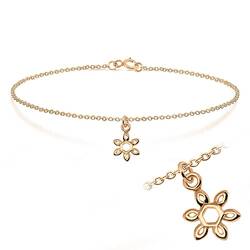 Rose Gold Plated Snowflake Silver Bracelet BRS-196-RO-GP